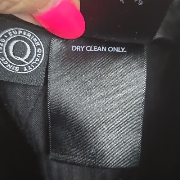 Haggar Men's 38x29 Black Pinstripe Classic Pleated Front Dress Pant Cuff No Iron - Picture 10 of 14